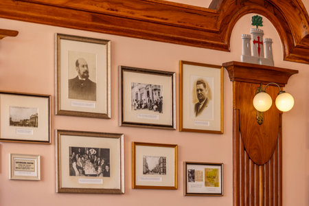 LOULE, PORTUGAL - 17th MARCH 2024: Details from the inside of historical coffee shop, "Calcinha" that opened in 1929.のeditorial素材