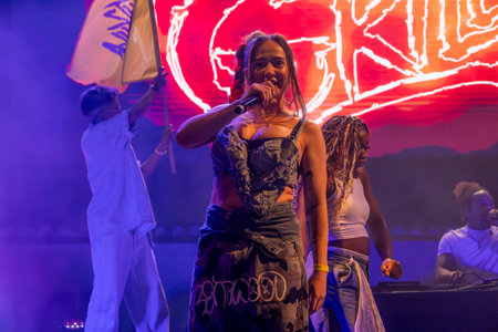 Putzgrilla artist performing on Music Festival.のeditorial素材