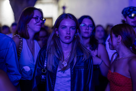 Audience watch musician in the Music Festival Fのeditorial素材