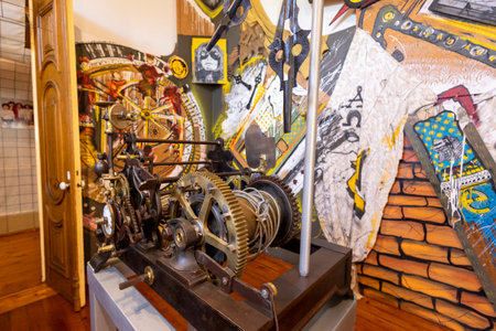 SAO BRAS DE ALPORTEL, PORTUGAL - 6th MAY 2024: Costume museum exhibit featuring art and an ancient...