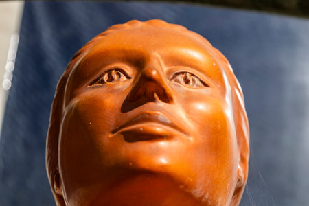 ESTOMBAR, PORTUGAL - 5th OCOTOBER 2024: Artistic stone modern contemporary female statues located on wine estate "Quinta dos Vales".のeditorial素材