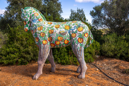 ESTOMBAR, PORTUGAL - 5th OCOTOBER 2024: Artistic modern contemporary horse statue located on wine estate "Quinta dos Vales".のeditorial素材