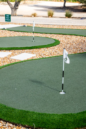 ESTOMBAR, PORTUGAL - 5th OCOTOBER 2024: Miniature golf field located on wine estate "Quinta dos Vales".のeditorial素材