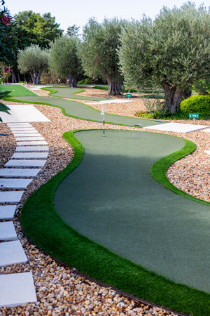 ESTOMBAR, PORTUGAL - 5th OCOTOBER 2024: Miniature golf field located on wine estate "Quinta dos Vales".のeditorial素材