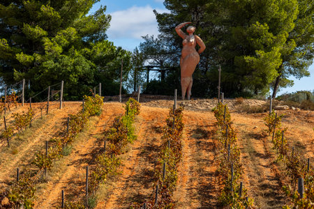 ESTOMBAR, PORTUGAL - 5th OCOTOBER 2024: Landscape view of wine estate "Quinta dos Vales" exterior in the Algarve region.のeditorial素材