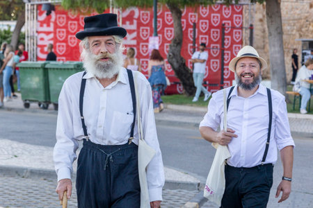 FARO, PORTUGAL: 5th SEPTEMBER, 2024 - Festival performers in the Music Festival F, a big festival on the city of Faro, Portugalのeditorial素材