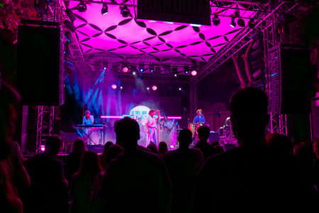 FARO, PORTUGAL: 5th SEPTEMBER, 2024 - Music artist, Filipe Karlsson performs on Festival F, a big festival on the city of Faro, Portugal.のeditorial素材