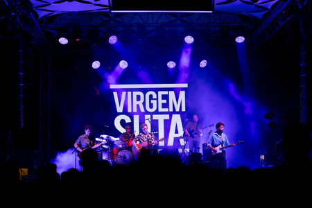 FARO, PORTUGAL: 7th SEPTEMBER, 2024 - Music artist, Virgem Suta, performs on Festival F, a big festival on the city of Faro, Portugal.のeditorial素材