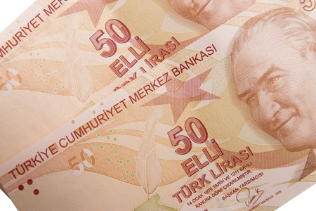 fifty turkish liraの写真素材