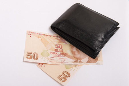 wallet and turkish liraの写真素材