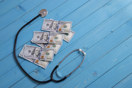 dollar and stethoscopeの写真素材