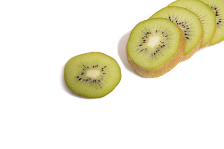 slice kiwi isolatedの写真素材