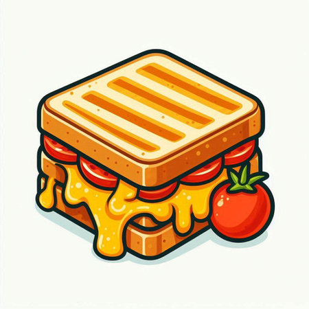 Illustration of a sandwich isolated on a white background. Vector illustration.のイラスト素材