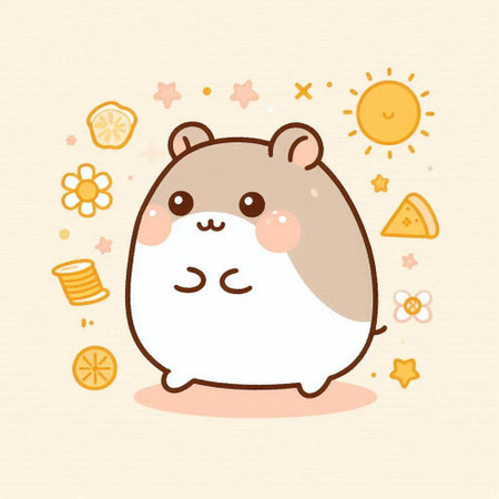Cute hamster. Vector illustration of a hamster character.のイラスト素材