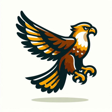 Illustration of an eagle mascot on a white background, vector illustrationのイラスト素材