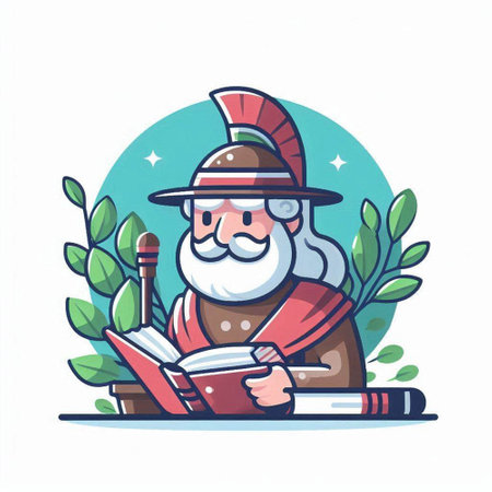 santa claus reading a book. christmas and new year vector illustrationのイラスト素材