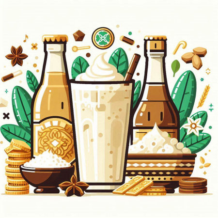 Vector illustration of a set of different types of ice cream in a glass.のイラスト素材
