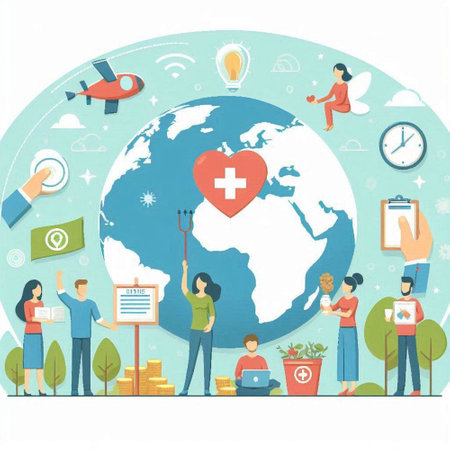 Flat design illustration concepts for healthcare, medical, research and development.のイラスト素材