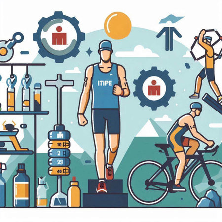 Healthy lifestyle concept. Vector illustration of healthy lifestyle in flat style.のイラスト素材