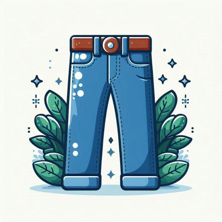Jeans illustration. Jeans vector illustration. Jeans icon.のイラスト素材