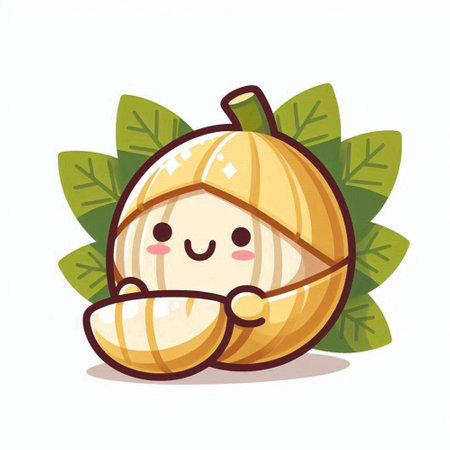Cute melon fruit character. Vector illustration in cartoon style.のイラスト素材