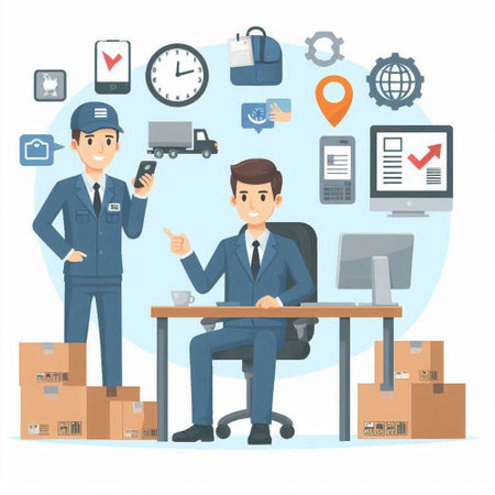Delivery and logistics concept. Flat style vector illustration isolated on white background.のイラスト素材
