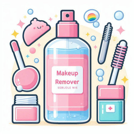 Cosmetics and make-up products. Vector illustration in flat styleのイラスト素材