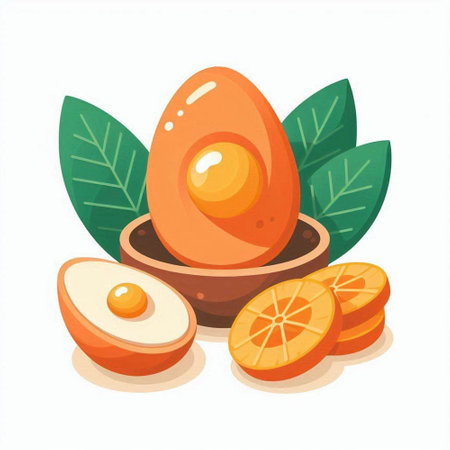 Eggs of kumquat. Vector illustration on white background.のイラスト素材