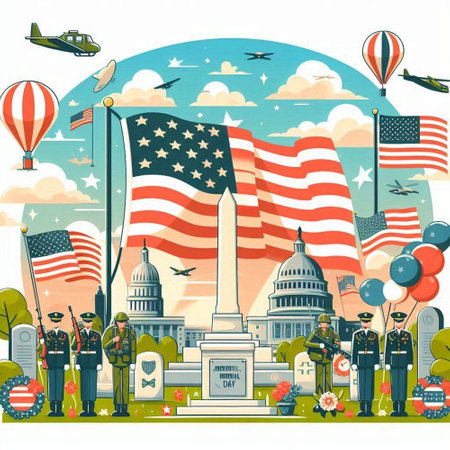 United states of America. Memorial day. Memorial day. Vector illustration.のイラスト素材