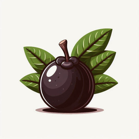 Black olives with leaves isolated on white background. Vector illustration.のイラスト素材