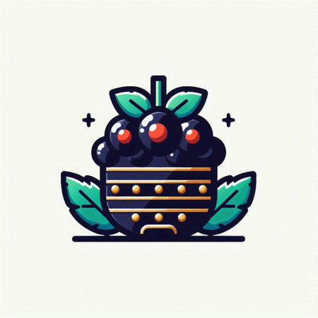 Blackberry vector icon, berry logo, berry logo, berry logoのイラスト素材