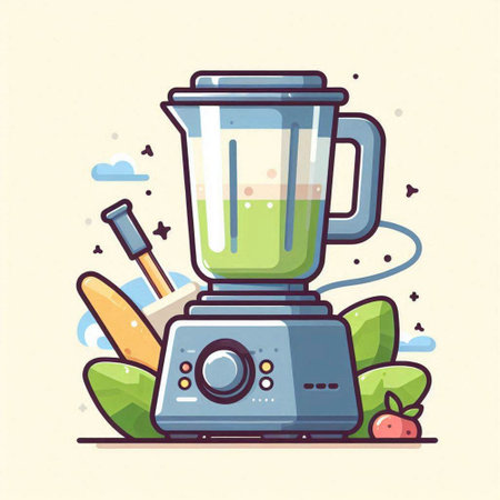 Illustration of a blender in a flat style. Vector illustration.のイラスト素材