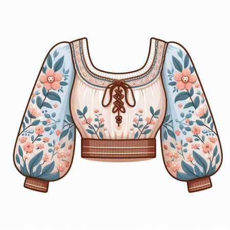 Polish blouse with embroidery pattern. Vector illustration.のイラスト素材