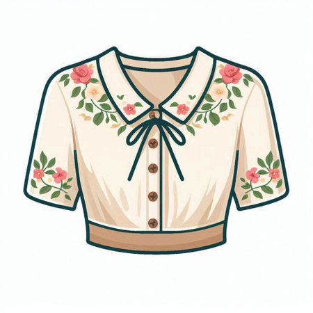 Women's blouse with roses on a white background. Vector illustrationのイラスト素材