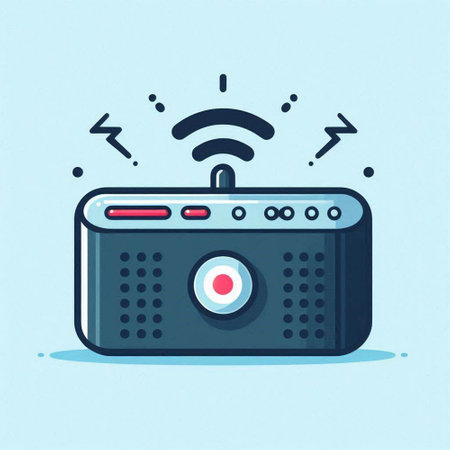 Illustration of a flat design of a radio. Vector illustration.のイラスト素材