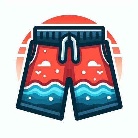 Swimming trunks icon. Vector illustration of swimming trunks.のイラスト素材