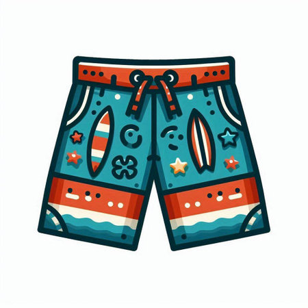 Swimming trunks. Vector illustration isolated on a white background.のイラスト素材