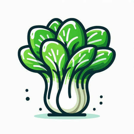Bok choy icon. Vector illustration of fresh bok choy.のイラスト素材