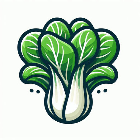 Bok choy logo. Vector illustration of bok choy logo.のイラスト素材