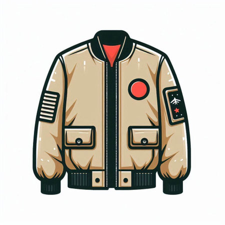 Vector illustration of a jacket in retro style isolated on white background.のイラスト素材