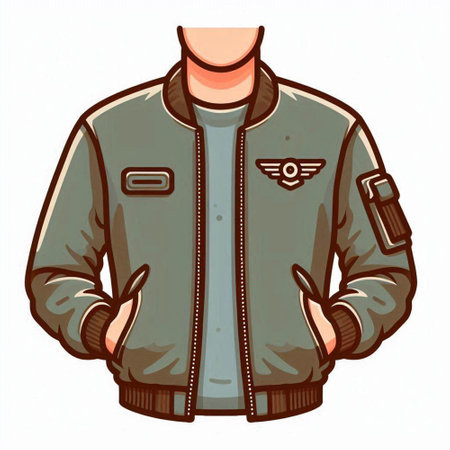 Men's jacket on a white background. Cartoon style. Vector illustration.のイラスト素材