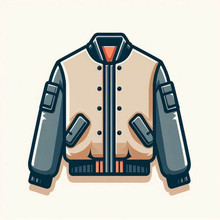 Vector illustration of a male jacket isolated on a white background. Cartoon style.のイラスト素材