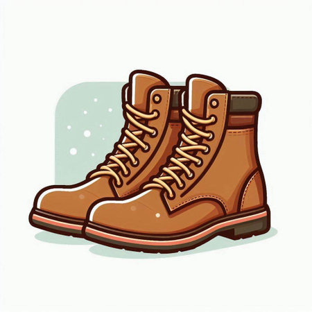 Illustration of winter boots. Isolated on a white background.のイラスト素材