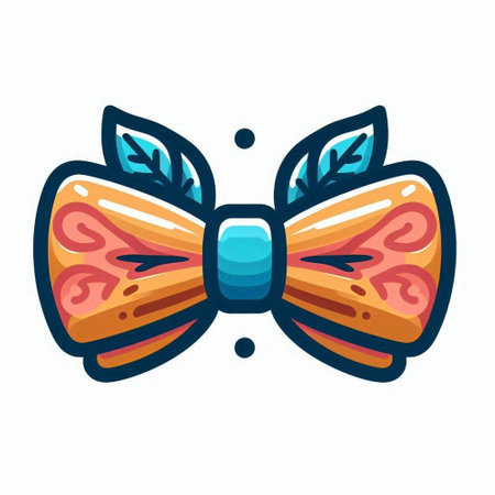 Bow tie icon isolated on white background. Vector illustration in cartoon style.のイラスト素材