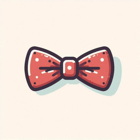 Vector icon of bow tie in cartoon style on a light background.のイラスト素材