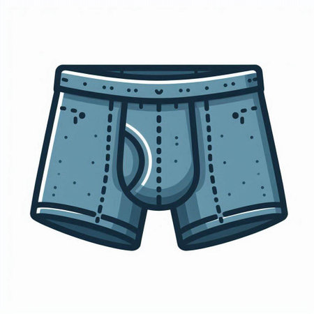 Men's denim shorts isolated on a white background. Vector illustration.のイラスト素材
