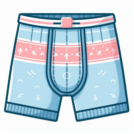 Illustration of a pair of swimming trunks on a white backgroundのイラスト素材
