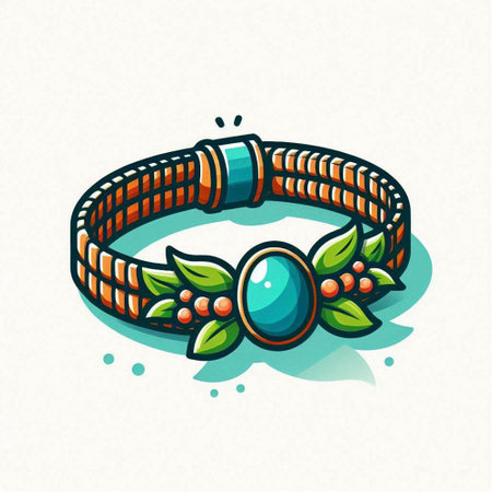 Necklace with precious stones. Vector illustration in cartoon style.のイラスト素材