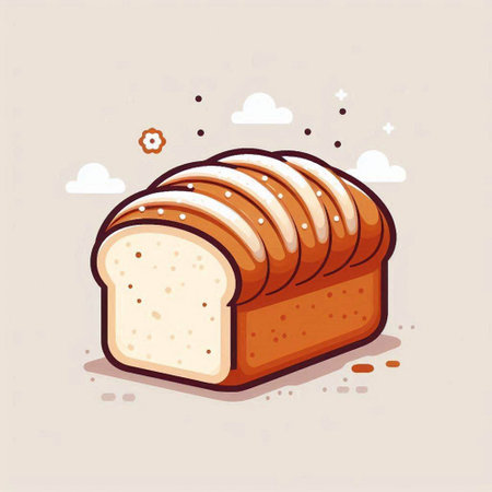 Illustration of a loaf of bread. Vector illustration in cartoon style.のイラスト素材
