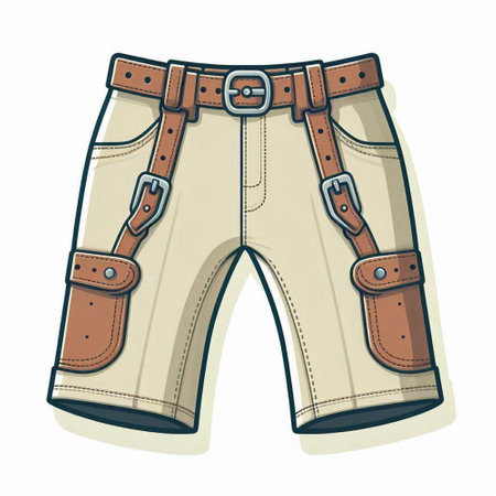 Beach shorts. Vector illustration of a pair of shorts on a white backgroundのイラスト素材